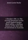 A Burglar.s life; or, The stirring adventures of the great English burglar Mark Jeffrey; a thrilling history of the dark days of convictism in Australia - James Lester Burke