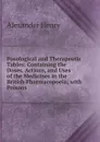 Posological and Therapeutic Tables: Containing the Doses, Actions, and Uses of the Medicines in the British Pharmacopoeia; with Poisons - Alexander Henry