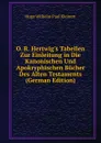 O. R. Hertwig.s Tabellen Zur Einleitung in Die Kanonischen Und Apokryphischen Bucher Des Alten Testaments (German Edition) - Hugo Wilhelm Paul Kleinert