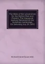 The Work of the Universities for the Nation Past and Present: The Inaugural Lecture Delivered at the Guildhall, Cambridge, On Saturday, July 29, 1893 - Jebb Richard Claverhouse