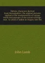 Hebrew characters derived from hieroglyphics; the original pictures applied to the interpretation of various words and passages in the sacred writings . man . to which is added an Inquiry into the - John Lamb