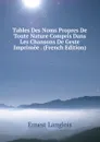 Tables Des Noms Propres De Toute Nature Compris Dans Les Chansons De Geste Imprimee . (French Edition) - Ernest Langlois