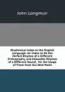 Rhythmical Index to the English Language: An Index to All the Perfect Rhymes of a Different Orthography, and Allowable Rhymes of a Different Sound, . for the Usage of Them from Our Best Poets - John Longmuir