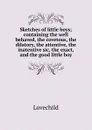 Sketches of little boys; containing the well behaved, the covetous, the dilatory, the attentive, the inatentive sic, the exact, and the good little boy - Lovechild
