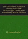 Die Naturlichen Wasser in Ihren Chemischen Beziehungen Zu Luft Und Gesteinen (German Edition) - Hermann Ludwig