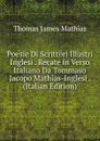 Poesie Di Scrittori Illustri Inglesi . Recate in Verso Italiano Da Tommaso Jacopo Mathias-Inglesi . (Italian Edition) - Thomas James Mathias