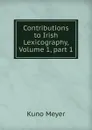Contributions to Irish Lexicography, Volume 1,.part 1 - Kuno Meyer