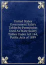 United States Government Salary Tables by Permission Used As State Salary Tables Under Act 144, Public Acts of 1899 - 