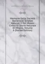 Memorie Della Societa Italiana Di Scienze Naturali E Del Museo Civico Di Storia Naturale Di Milano, Volume 6 (Italian Edition) - Società italiana di scienze naturali