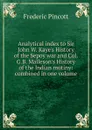 Analytical index to Sir John W. Kaye.s History of the Sepoy war and Col. G.B. Malleson.s History of the Indian mutiny: combined in one volume - Frederic Pincott