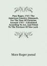 Poor Roger, 1767. The American Country Almanack, For The Year Of Christian Account 1767: . Calculated According To Art, And Fitted To The Province Of New-york . - More Roger pseud