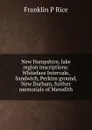 New Hampshire, lake region inscriptions: Whiteface Intervale, Sandwich, Perkins ground, New Durham, further memorials of Meredith - Franklin P Rice