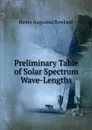 Preliminary Table of Solar Spectrum Wave-Lengths - Henry Augustus Rowland