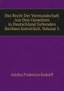 Das Recht Der Vormundschaft Aus Den Gemeinen in Deutschland Geltenden Rechten Entwickelt, Volume 3 - Adolfus Fridericus Rudorff