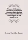 A table of the cases contained in the three volumes of the United States digest and in the two volumes of the supplement - George Partridge Sanger