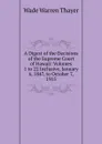 A Digest of the Decisions of the Supreme Court of Hawaii: Volumes 1 to 22 Inclusive, January 6, 1847, to October 7, 1915 - Wade Warren Thayer