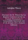 Discours De M. Thiers Sur Le Regime Commercial De La France: Prononces A L.assemblee Nationale Les 27 Et 28 Juin 1851 (French Edition) - Thiers Adolphe