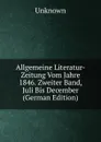 Allgemeine Literatur-Zeitung Vom Jahre 1846. Zweiter Band, Juli Bis December (German Edition) - Unknown