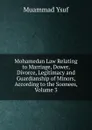 Mohamedan Law Relating to Marriage, Dower, Divorce, Legitimacy and Guardianship of Minors, According to the Soonees, Volume 3 - Muammad Ysuf