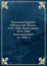 Decennial Register: Officers and Alumni, 1836-1886. Matriculates, 1876-1886. Announcements for 1886-7 - 