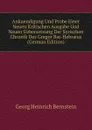 Ankuendigung Und Probe Einer Neuen Kritischen Ausgabe Und Neuen Uebersetzung Der Syrischen Chronik Des Gregor Bar-Hebraeus (German Edition) - Georg Heinrich Bernstein