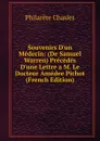 Souvenirs D.un Medecin: (De Samuel Warren) Precedes D.une Lettre a M. Le Docteur Amedee Pichot (French Edition) - Philarète Chasles