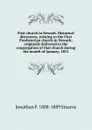 First church in Newark. Historical discourses, relating to the First Presbyterian church in Newark; originally delivered to the congregation of that church during the month of January, 1851 - Jonathan F. 1808-1889 Stearns