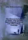 Miscellaneous Examples in Algebra: With Equation Papers Originally Proposed at St. John.s College, Cambridge - John William Colenso