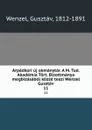 Arpadkori uj okmanytar. A M. Tud. Akademia Tort. Bizottmanya megbizasabol kozze teszi Wenzel Gusztav. 11 - Gusztáv Wenzel