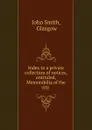 Index to a private collection of notices, entituled, Memorabilia of the city . - John Smith