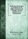 Reflexions historiques et critiques sur les differens theatres de l.Europe. Avec les pensees sur la declamation - Luigi Riccoboni