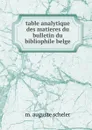 table analytique des matieres du bulletin du bibliophile belge - m. auguste scheler