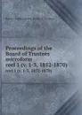 Proceedings of the Board of Trustees microform. reel 1 (v. 1-3, 1852-1870) - Boston Public Library. Board of Trustees