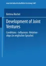 Development of Joint Ventures. Conditions - Influences - Relationships - Bettina Büchel