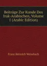Beitrage Zur Kunde Des Irak-Arabischen, Volume 1 (Arabic Edition) - Franz Heinrich Weissbach