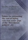 Tables for estimating the cost of laying cast-iron water pipe of the 