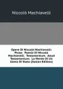 Opere Di Niccolo Machiavelli: Prose.  Poesie Di Niccolo Machiavelli.  Testamentum.  Aliud Testamentum.  La Mente Di Un Uomo Di Stato (Italian Edition) - Machiavelli Niccolò