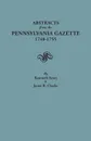 Abstracts from the Pennsylvania Gazette, 1748-1755 - Kenneth Scott, Janet R. Clarke