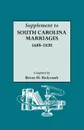 Supplement to South Carolina Marriages, 1688-1820 - Brent Holcomb