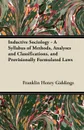 Inductive Sociology - A Syllabus of Methods, Analyses and Classifications, and Provisionally Formulated Laws - Franklin Henry Giddings