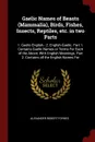 Gaelic Names of Beasts (Mammalia), Birds, Fishes, Insects, Reptiles, etc. in two Parts. 1. Gaelic-English.- 2. English-Gaelic. Part 1. Contains Gaelic Names or Terms For Each of the Above, With English Meanings. Part 2. Contains all the English Na... - Alexander Robert Forbes