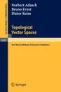 Topological Vector Spaces. The Theory Without Convexity Conditions - Norbert Adasch, Bruno Ernst, Dieter Keim