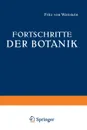 Fortschritte Der Botanik. Sechster Band - Fritz Von Wettstein, Fritz Von Wettstein