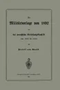 Die Militarvorlage Von 1892 Und Der Preussische Verfassungskonflikt Von 1862 Bis 1866 - Rudolph Von Gneist