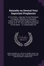 Remarks on Several Very Important Prophecies. In Five Parts. I. Remarks On the Thirteenth, Fourteenth, Fifteenth, and Sixteenth Verses of the Seventh Chapter of Isaiah, in Answer to Dr. W---ms's Critical Dissertation On the Same ... II. A Disserta... - Granville Sharp, John Adams