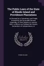 The Public Laws of the State of Rhode-Island and Providence Plantations. As Revised by a Committee, and Finally Enacted by the Honorable General Assembly, at Their Session in January 1822. to Which Are Prefixed the Charter, Declaration of Independ... - Rhode Island