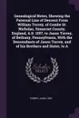 Genealogical Notes, Showing the Paternal Line of Descent From William Torrey, of Combe St. Nicholas, Somerset County, England, A.D. 1557, to Jason Torrey, of Bethany, Pennsylvania, With the Descendants of Jason Torrey, and of his Brothers and Sist... - John Torrey