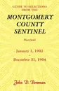 Guide to Selections from the Montgomery County Sentinel, Maryland, January 1, 1902 - December 31, 1904 - John D. Bowman