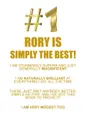 RORY IS SIMPLY THE BEST AFFIRMATIONS WORKBOOK Positive Affirmations Workbook Includes. Mentoring Questions, Guidance, Supporting You - Affirmations World
