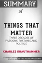 Summary of Things That Matter by Charles Krauthammer. Conversation Starters - Paul Adams / BookHabits